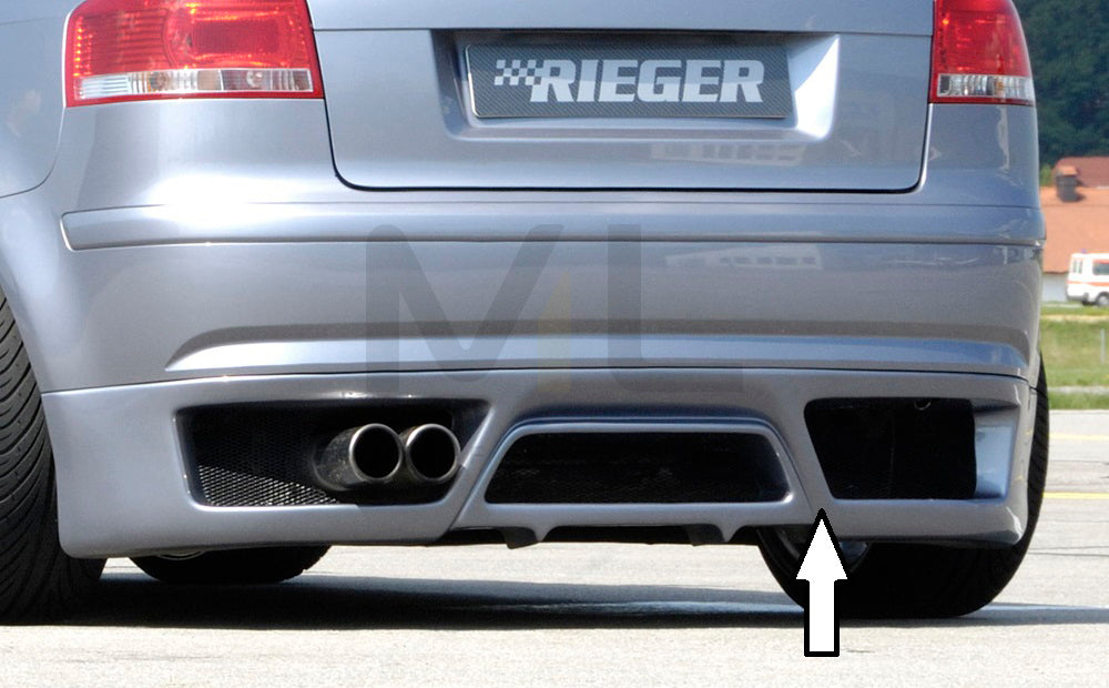 Rieger 00056706 Audi 8P A3 Rear Diffuser 1 | ML Performance EU Car Parts