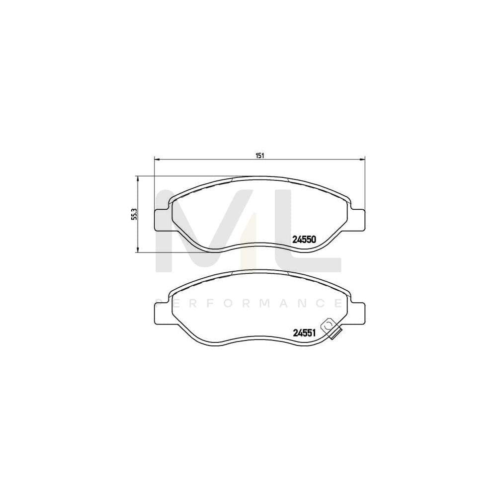 Brembo P 59 053 Brake Pad Set With Acoustic Wear Warning | ML Performance Car Parts