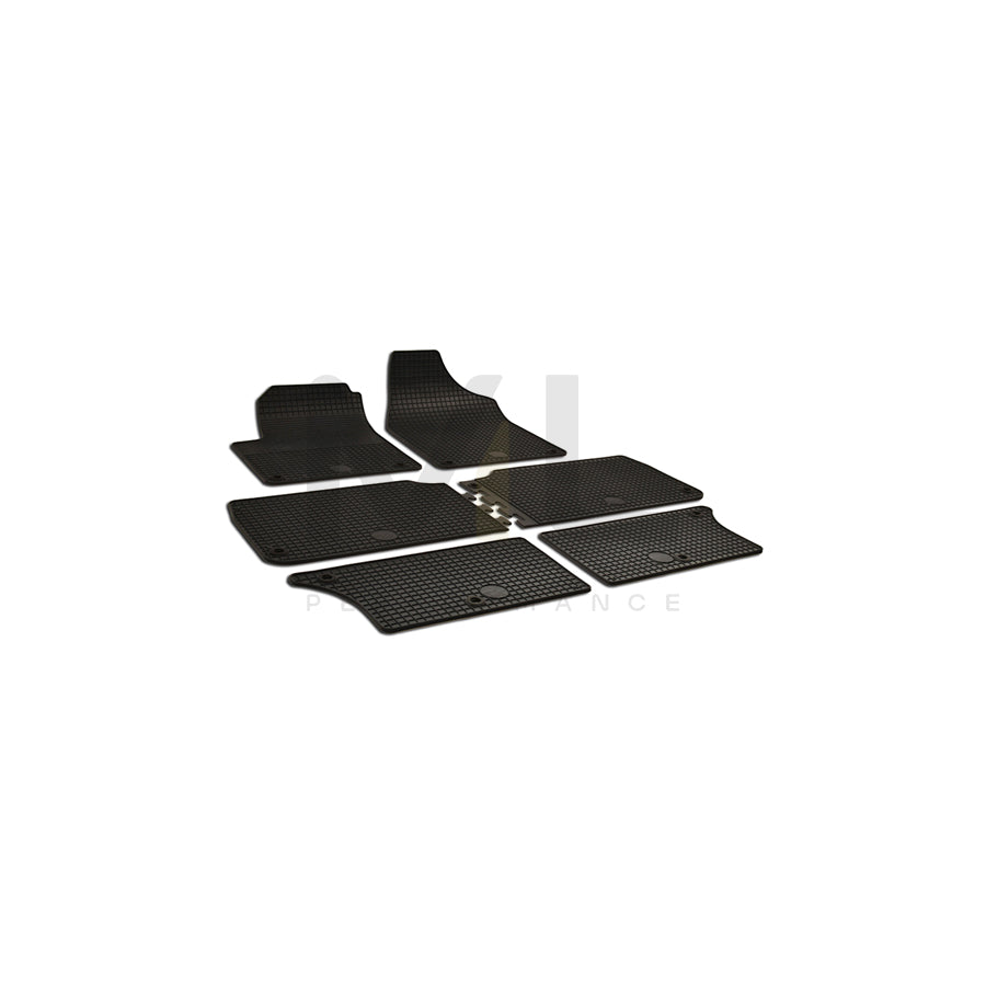 WALSER Tailored 50443 Floor mat set Elastomer, Front and Rear, Quantity: 6, Black | ML Performance Car Parts