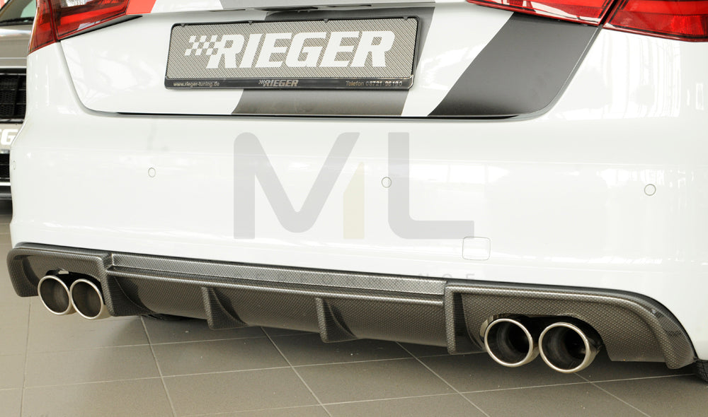 Rieger 00099372 Audi 8V S3 Rear Diffuser 2 | ML Performance EU Car Parts