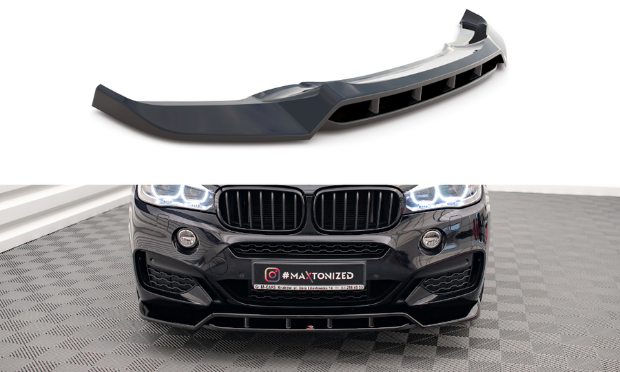 Maxton Design BM-X6-16-MPACK-FD2T+FD2RT Front Splitter V.2 BMW X6 M-Pack F16 | ML Performance UK Car Parts