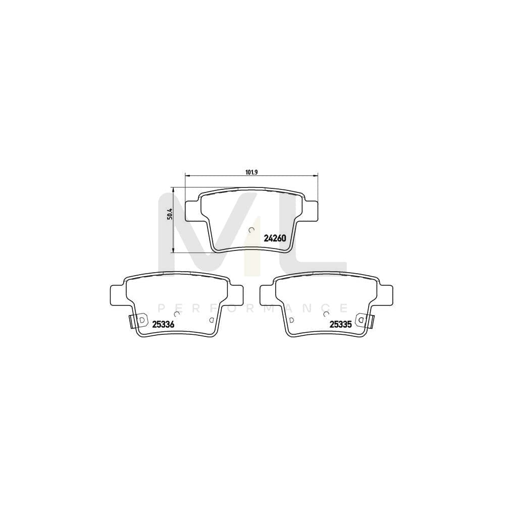 Brembo P 66 002 Brake Pad Set With Acoustic Wear Warning | ML Performance Car Parts