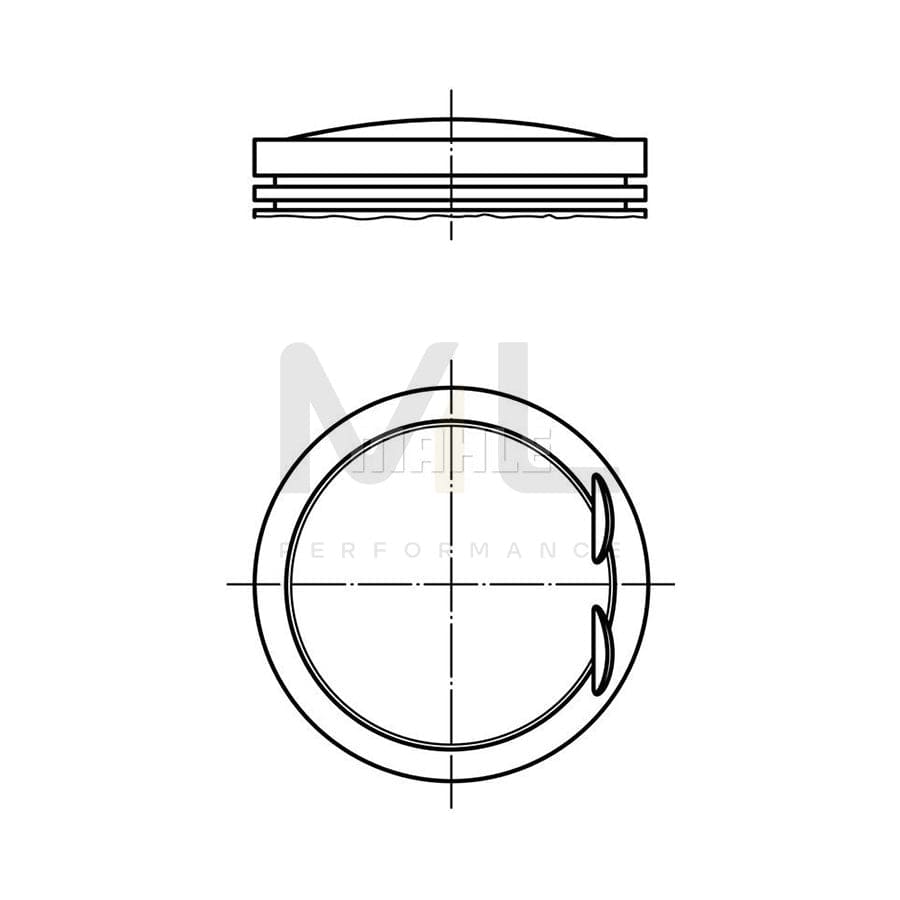 MAHLE ORIGINAL 028 PI 00128 001 Piston 82,76 mm, with piston ring carrier, without cooling duct | ML Performance Car Parts