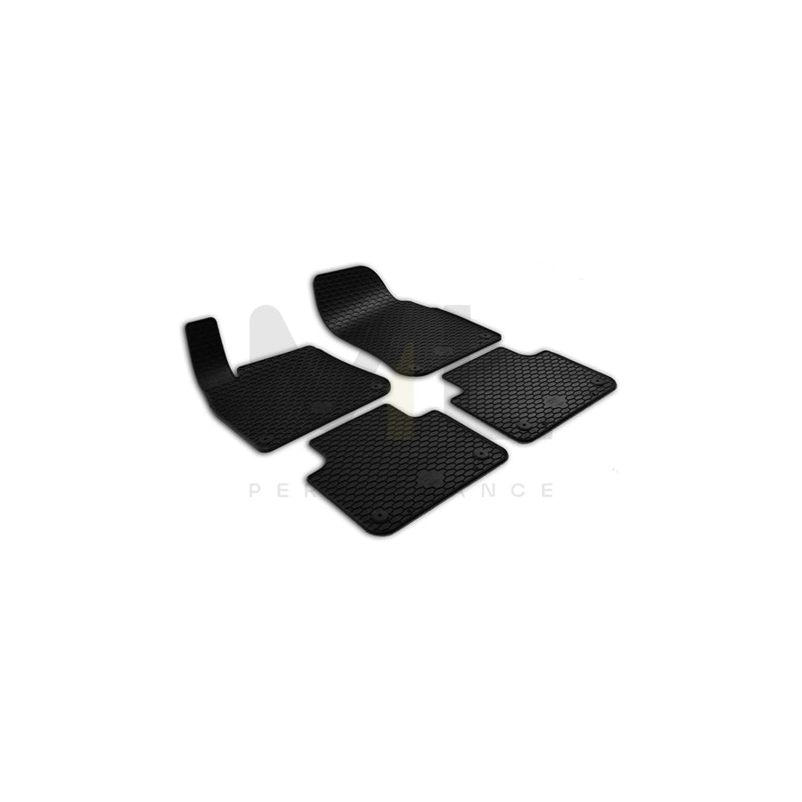 WALSER RubberLine 50840 Floor mat set Elastomer, Front and Rear, Quantity: 4, Black | ML Performance Car Parts