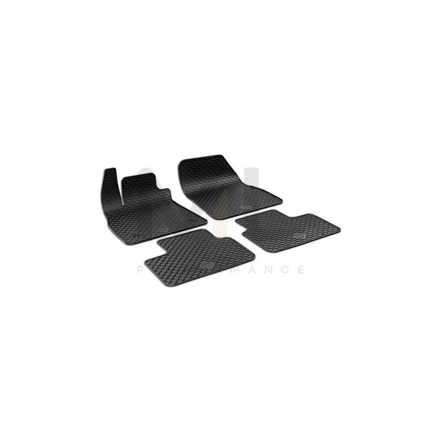 WALSER RubberLine 50851 Floor mat set Elastomer, Front and Rear, Quantity: 4, Black | ML Performance Car Parts