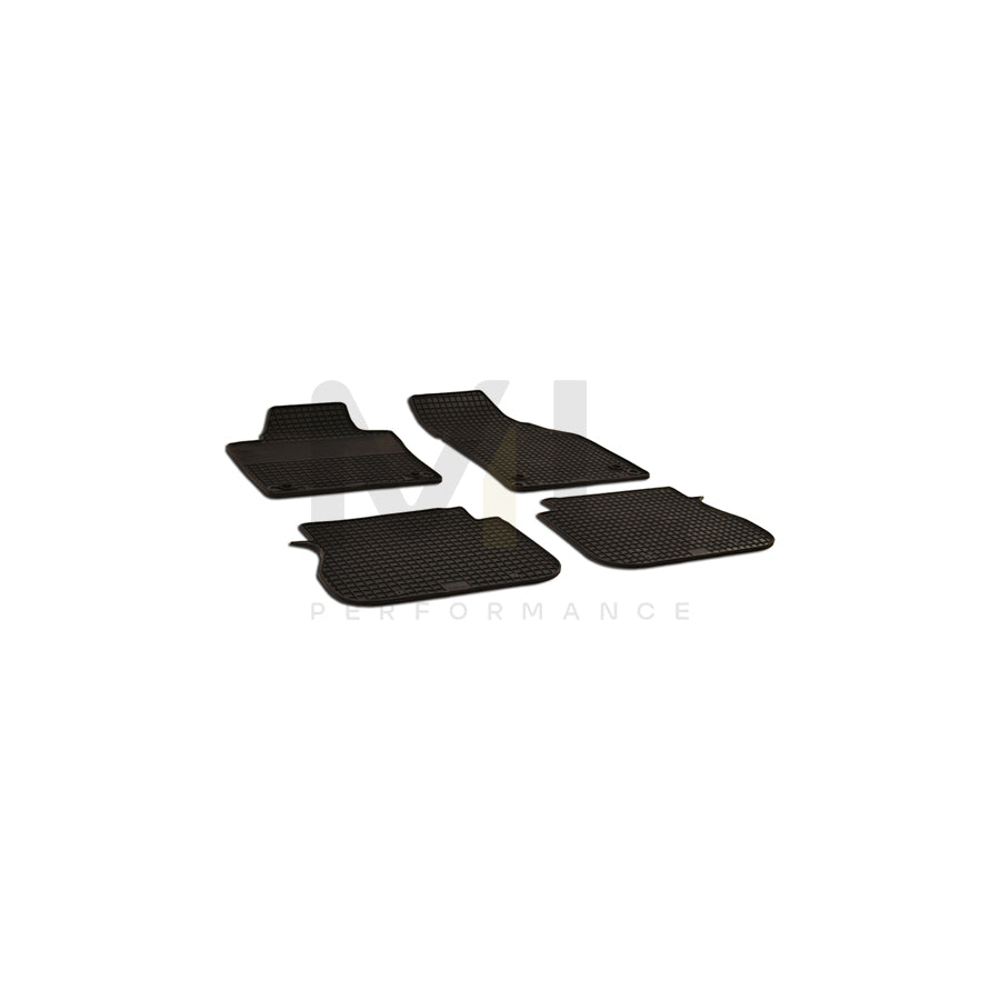 WALSER Tailored 50660 Floor mat set for VW CADDY Elastomer, Front and Rear, Quantity: 4, Black | ML Performance Car Parts