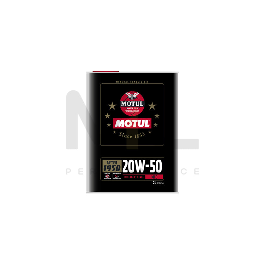 Motul Classic 20w-50 Mid Detergent Mineral Car Engine Oil 2l | Engine Oil | ML Car Parts UK | ML Performance