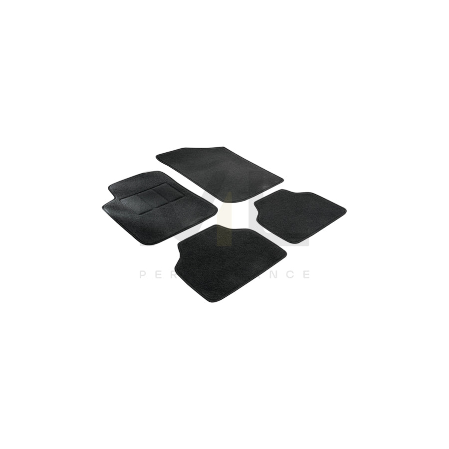 WALSER Tailored 14606 Floor mat set Textile, Front and Rear, Quantity: 4, Black | ML Performance Car Parts