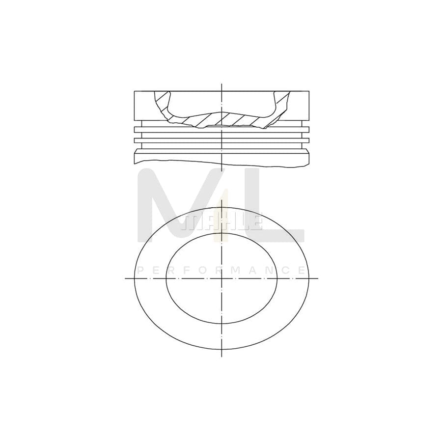 MAHLE ORIGINAL 003 16 00 Piston 102,0 mm, with piston ring carrier, without cooling duct | ML Performance Car Parts