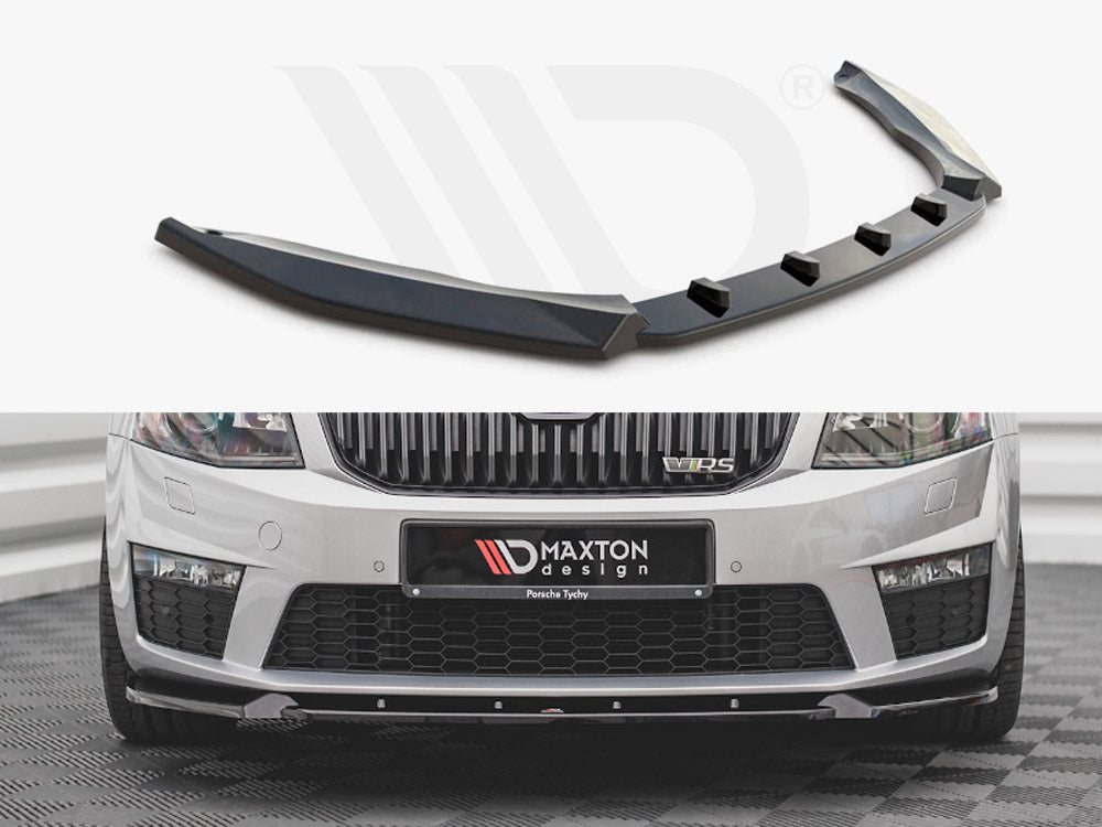 Maxton Design SK-OC-3-RS-FD3T Front Splitter V.3 Skoda Octavia Rs MK3 (2013-2016) | ML Performance UK Car Parts