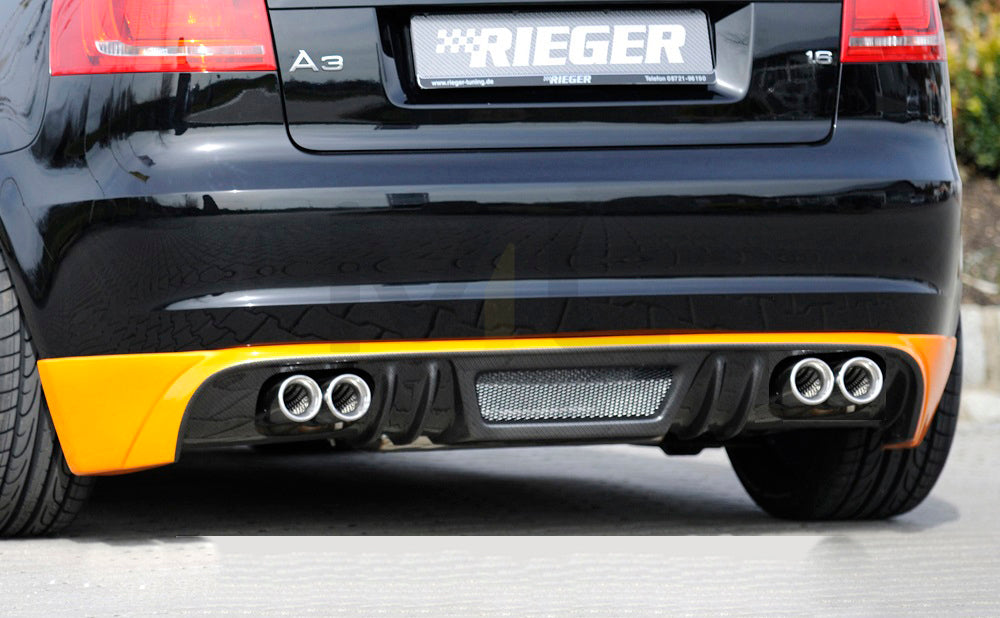 Rieger 00099838 Audi 8P A3 Rear Diffuser - Carbon-Look 2 | ML Performance EU Car Parts