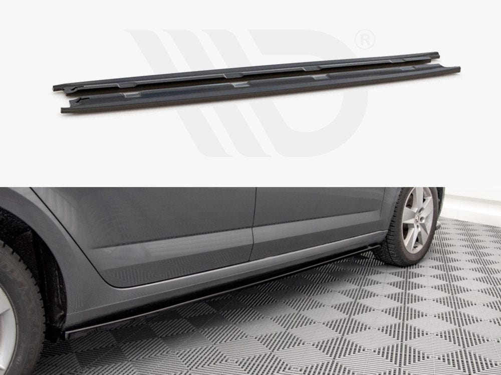 Maxton Design SK-OC-3F-SD1T Side Skirts Diffusers Skoda Octavia MK3 Facelift (2016-2020) | ML Performance UK Car Parts