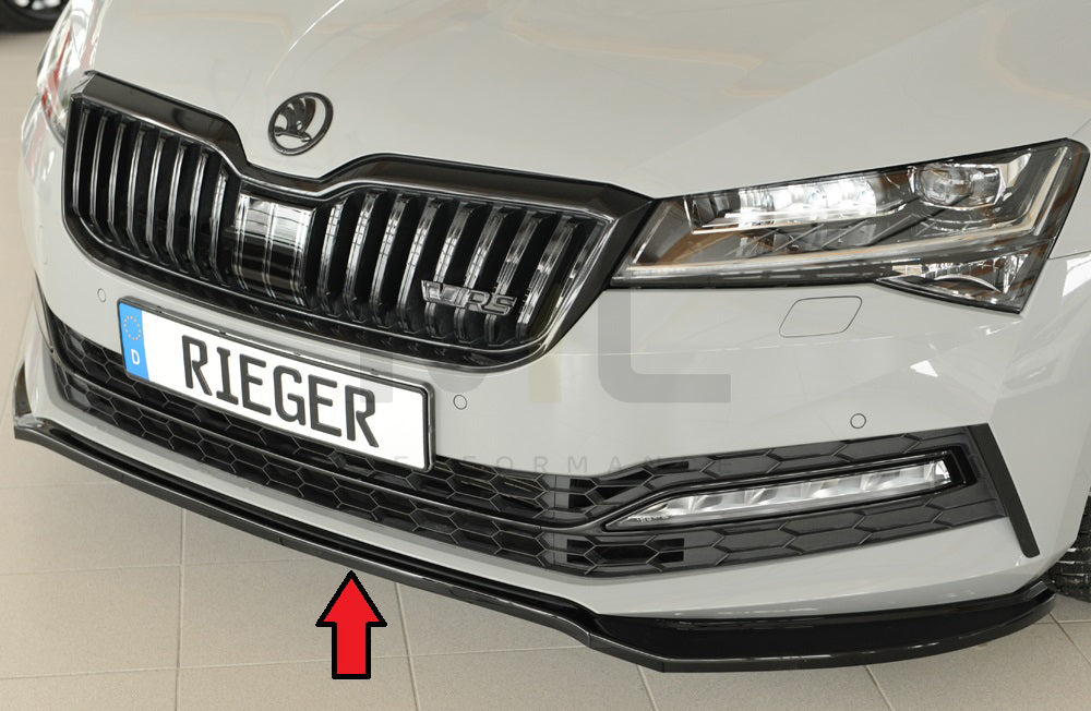 Rieger 00088175 Skoda 3T 3V Superb III Front Splitter 1 | ML Performance EU Car Parts