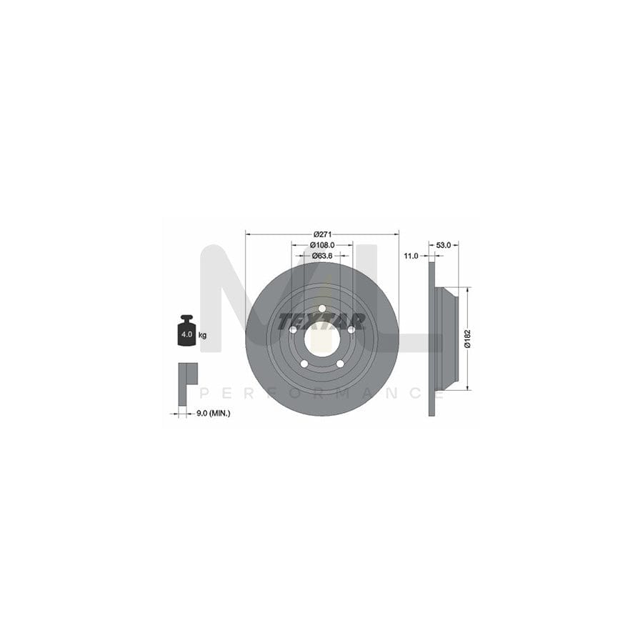 TEXTAR 92327403 Brake Disc for FORD Puma Off-Road Solid, Coated, without wheel hub, without wheel studs | ML Performance Car Parts