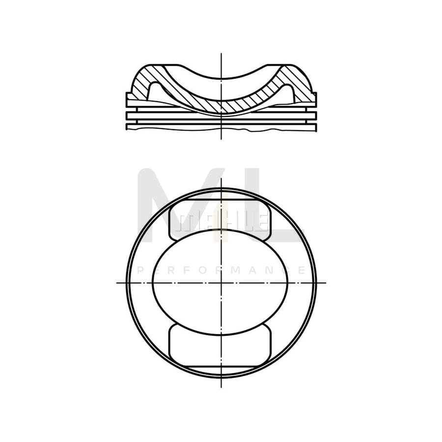 MAHLE ORIGINAL 031 55 01 Piston 74,5 mm, without cooling duct | ML Performance Car Parts