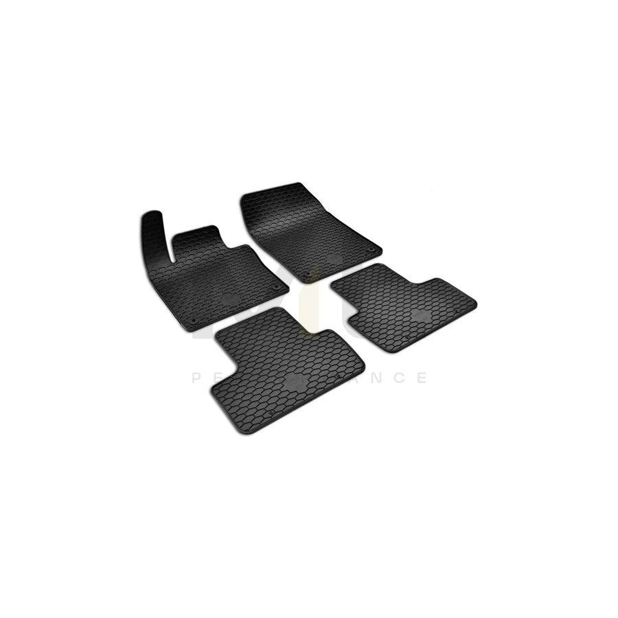 WALSER RubberLine 50839 Floor mat set Elastomer, Front and Rear, Quantity: 4, Black | ML Performance Car Parts