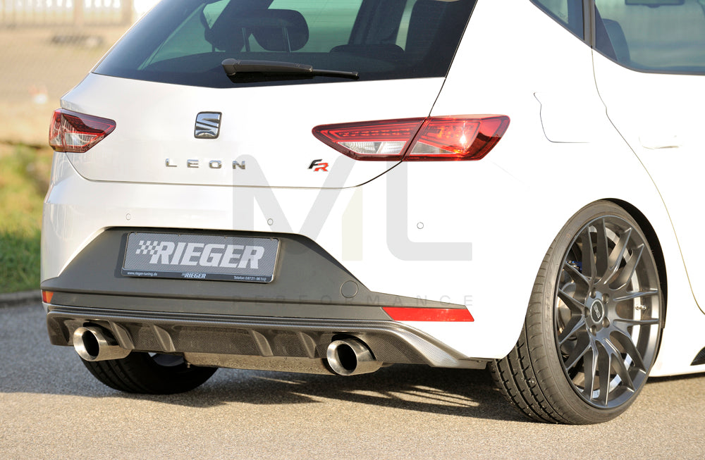 Rieger 00099186 SEAT 5F Leon FR Rear Diffuser 2 | ML Performance EU Car Parts