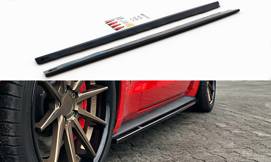 Maxton Design FO-MU-6F-SD1T Side Skirts Diffusers Ford Mustang MK6 Facelift | ML Performance UK Car Parts