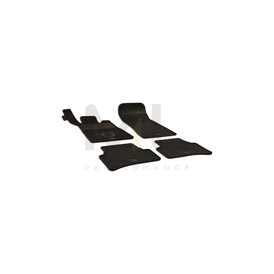 WALSER 50463 Floor mat set suitable for MERCEDES-BENZ C-Class Saloon (W203) Elastomer, Front and Rear, Quantity: 4, Black | ML Performance Car Parts