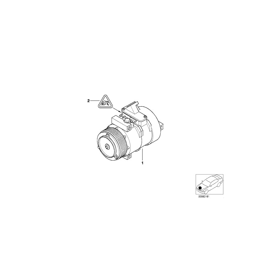 Genuine BMW 64526904017 E39 E38 Exchange Air Conditioning Compressor (Inc. 525tds, 525td & 725tds) | ML Performance EU Car Parts