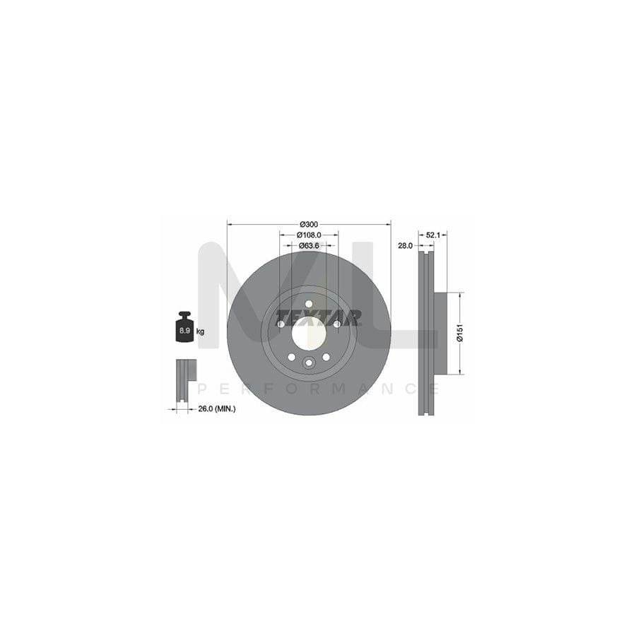 TEXTAR PRO+ 92196905 Brake Disc for FORD MONDEO Internally Vented, Coated, High-carbon, without wheel hub, without wheel studs | ML Performance Car Parts