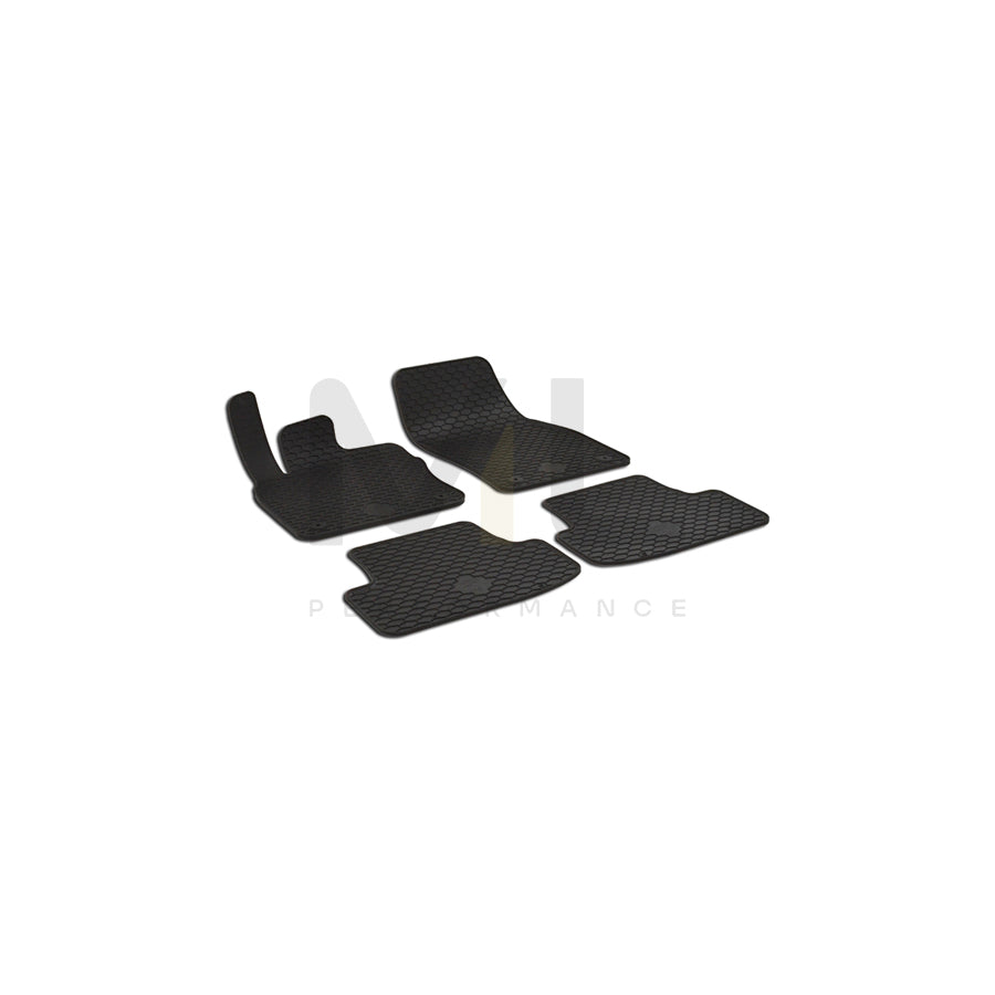 WALSER 50825 Floor mat set Elastomer, Front and Rear, Quantity: 4, Black | ML Performance Car Parts