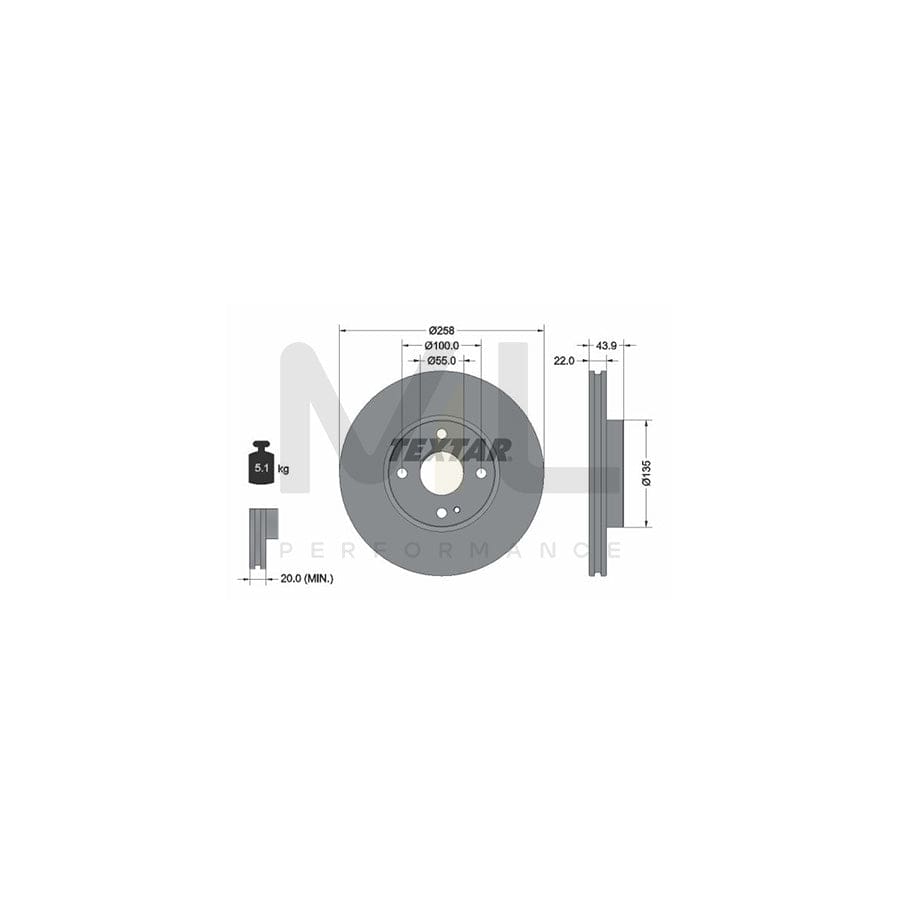 TEXTAR 92300903 Brake Disc Internally Vented, Coated, without wheel hub, without wheel studs | ML Performance Car Parts