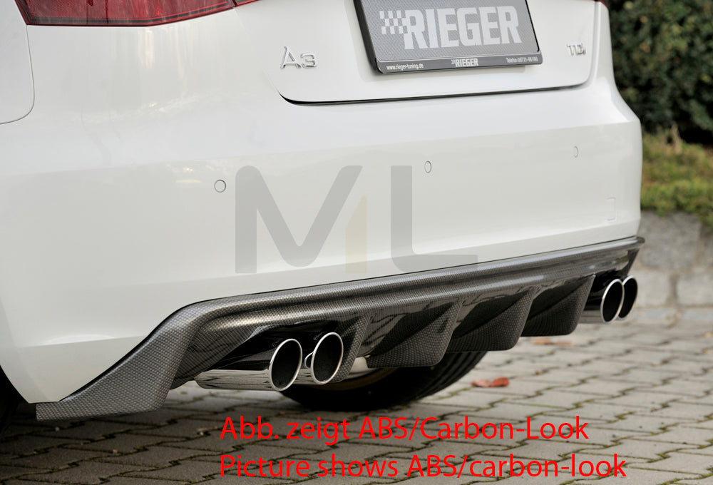 Rieger 00056787 Audi 8V A3 Rear Diffuser 3 | ML Performance EU Car Parts