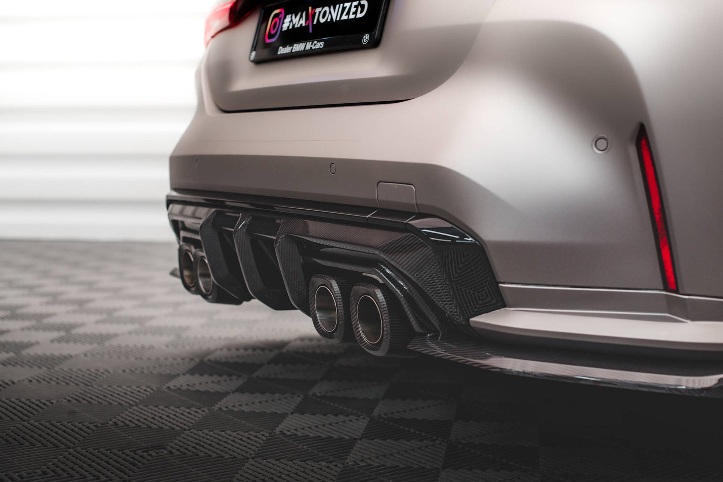 MAXTON DESIGN CF-BM-4-G82-M-RS1-245-P CARBON FIBER REAR DIFFUSER BMW M4 G82 / M3 G80 | ML Performance