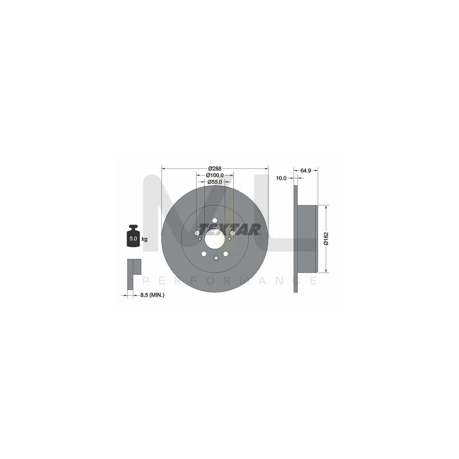 TEXTAR PRO 92135903 Brake Disc for TOYOTA AVENSIS Solid, Coated, without wheel hub, without wheel studs | ML Performance Car Parts