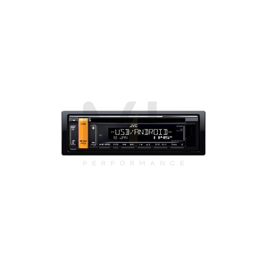 JVC KD-R491 Car stereo CD/USB, 1 DIN, LCD, AAC, FLAC, MP3, WAV, WMA, with remote control | ML Performance Car Parts