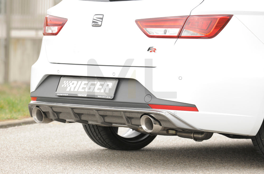 Rieger 00099285 SEAT 5F Leon FR Rear Diffuser 3 | ML Performance EU Car Parts