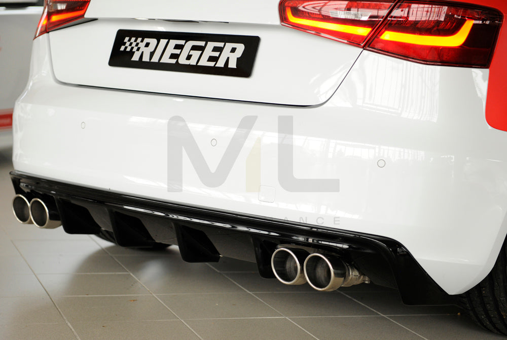 Rieger 00088101 Audi 8V A3 Rear Diffuser 2 | ML Performance EU Car Parts