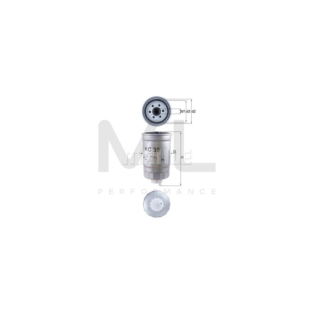 MAHLE ORIGINAL KC 38 Fuel filter Spin-on Filter | ML Performance Car Parts