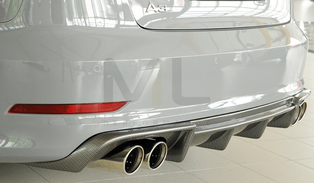 Rieger 00099368 Audi 8V A3 Rear Diffuser 3 | ML Performance EU Car Parts