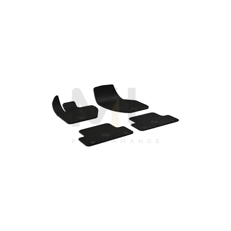 WALSER 50802 Floor mat set for VOLVO V40 Hatchback (525, 526) Elastomer, Front and Rear, Quantity: 4, Black | ML Performance Car Parts