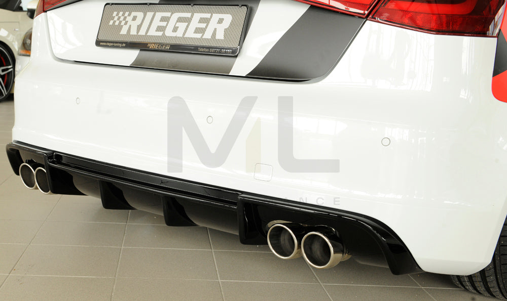 Rieger 00088142 Audi 8V A3 Rear Diffuser 3 | ML Performance EU Car Parts