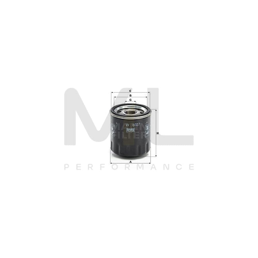 MANN-FILTER W 8027 Oil Filter Spin-on Filter | ML Performance Car Parts