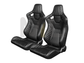 BRAUM Elite-X Series Diamond Edition Black Leatherette Racing Seats With Grey Stitching - Pair - ML Performance UK