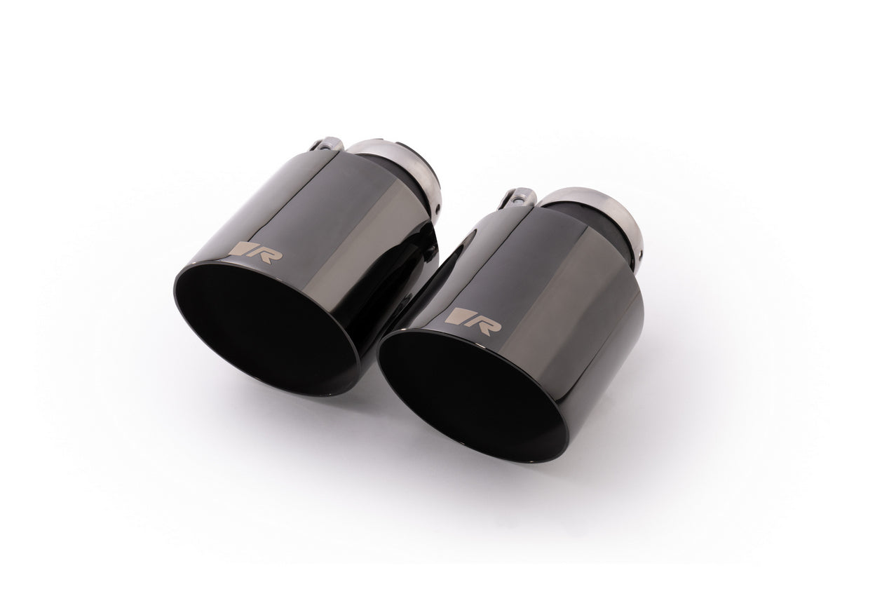 Remus 102mm Angled Straight Cut Glossy Black Tailpipes Pair - ML Performance EU