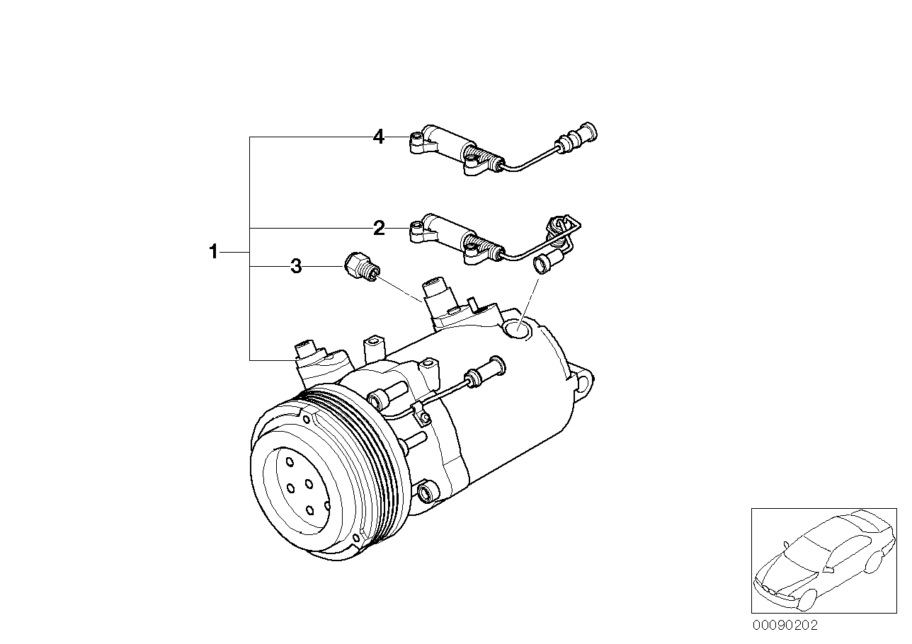 Genuine BMW 64526910458 E39 E46 E38 Rp A/C Compressor (Inc. 530i, 330Ci & 525i)