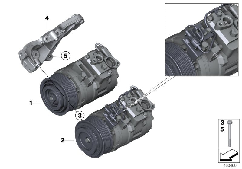 Genuine BMW 64529217869 F21 F26 F20 Rp A/C Compressor W/O Magnetic Clutch R134A (Inc. 335iX, X3 35iX & X4 35iX) | ML Performance EU EU Car Parts